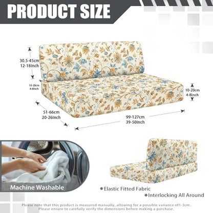 Classic Chintz Floral Print RV Dinette Cushion Covers Stretch Camper Cushions Cover Replacement Couch Cushion Slipcovers for Travel Trailer Couch, 2Set - color: Classic Chintz Floral