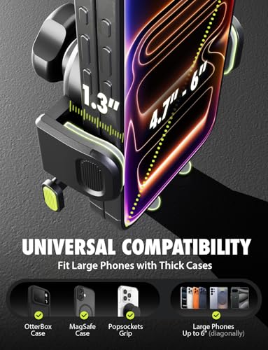 Bracketron OneClick Flexible Cell Phone Car Holder, 360 Rotation Dual Mount Dashboard & Vent for All iPhone, Android & Smartphone, Adjustable Gooseneck with Secure Suction Cup for Hands-Free Driving - style: Gooseneck