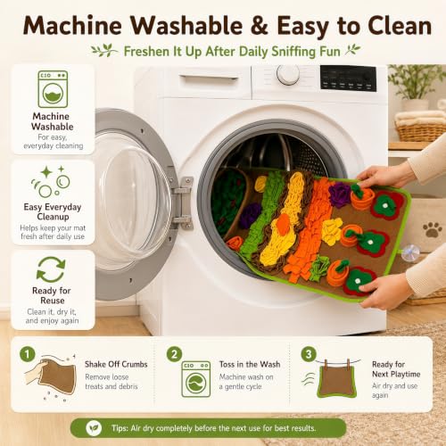 Snuffle Mat for Dogs – Extra Large 32'' x 20'', Washable Slow Feeder Dog Toy, Durable Interactive Dog Puzzle for Mental Stimulation & Nosework Training, with Anti-Slip Suction Cups - color: Green-Yellow