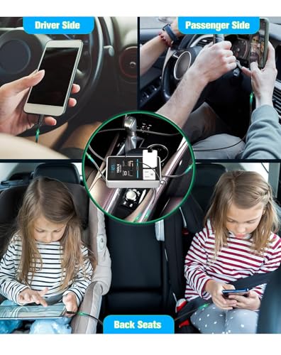 YSOLX 300W 12V to 110V Car Power Inverter, with Dual USB-A 24W and USB-C 65W, Dual AC Car Plug Adapter Outlet and Equipped with a Display Screen.Suitable for car Trips, Camping,Charging laptops - color: white