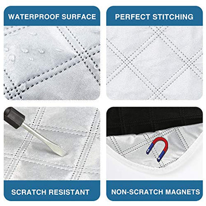 RV Windshield Cover Compatible with Class C Ford E450 1997-2025 Motorhome,Windshield Cover for Ice and Snow RV Front Window Sunshade Cover UV Block 4 Layers with Mirror Cutouts,Silver