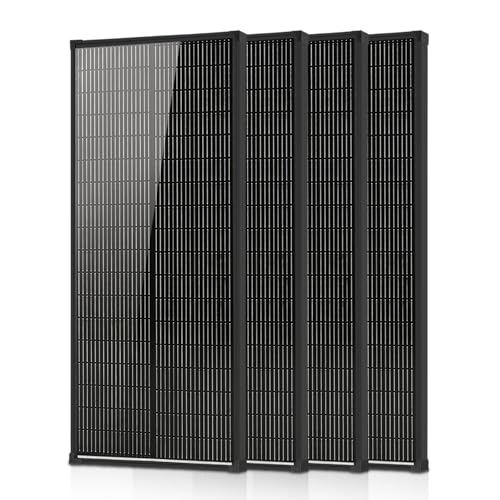 400 Watt Solar Panel, 18BB N-Type 18V Solar Panel, 25% High Efficiency Monocrystalline PV Modules IP68 Waterproof for RV, Marine, Rooftop, Farm, Trailer, Home Off-Grid System, Black (100W-4pcs) - size: 100W-4PCS N-Type Solar Panel black