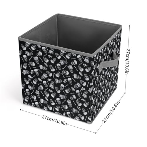 Skull Pattern Foldable Storage Box with Handle Organizer Containers for Home Office Clothes Office Supplies - color: style-6-1