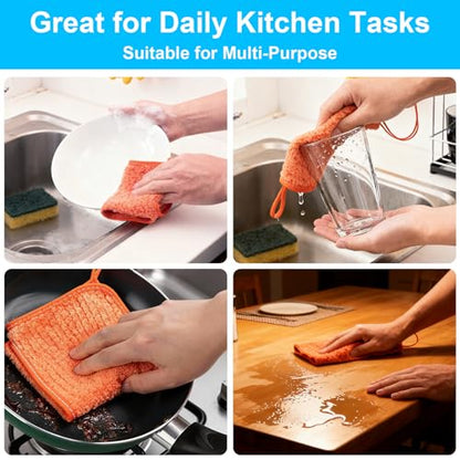 Microfiber Cleaning Cloths 12" x 12": 10 Pack Reusable lint-Free | Towels for Glass, Mirrors, Windows, Stainless Steel, Busting, Kitchen, Bathroom and Car Detailing