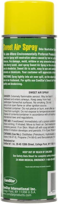 Sweet Air Spray, 16 Ounces Aerosol, Odor Neutralizer Spray With Strong But Pleasant Cherry Scent, Works Fast to Eliminate Unwanted Fuel, Garbage, HVAC Odors, Made In USA (PACK OF 6) - size: 16 Ounce (Pack of 6)