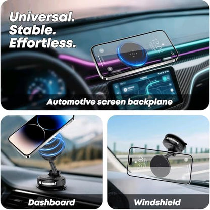 Car Phone Mount [108 LBS Strongest Suction & 3600 gf Strongest Magnetic] 360° Adjustable Magnetic Car Phone Holder for Car/Mirror/Smooth Surface,iPhone 17 Pro Max 16 15 14 Plus
