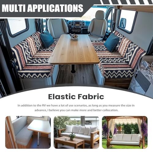 RV Dinette Cushion Covers Booth Set Aztec Tribal Geometric Stripe Camper Cushion Covers Couch Cover Stretch Washable RV Bench Seat Covers for Dinette - color: Aztec Tribal Geometric Stripe