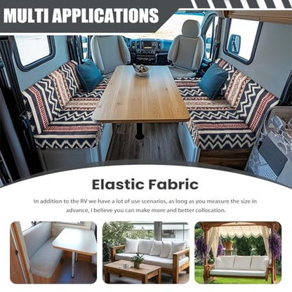 RV Dinette Cushion Covers Booth Set Aztec Tribal Geometric Stripe Camper Cushion Covers Couch Cover Stretch Washable RV Bench Seat Covers for Dinette - color: Aztec Tribal Geometric Stripe