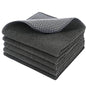 SINLAND Microfiber Dish Cloths Wash Clothes for Kitchen Best Kitchen Cloths Cleaning Cloth Poly Scour Side 12"x12" (5Pack, Dark Grey) - color: Dark Grey, size: 12inchx12inch 5pack