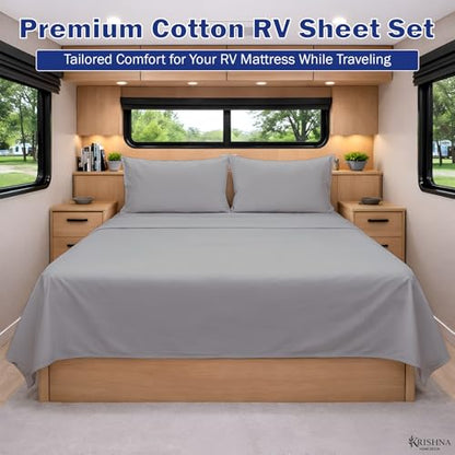 KRISHNA Twin Size 4 Piece Egyptian Cotton Sheet Set, Luxury Hotel Quality Light Grey Solid Bed Sheets, Soft Breathable Cooling Bedding, 6-10 Inch Deep Pocket Fitted Sheet - color: Light Grey Solid, size: Twin : 39" x 75"