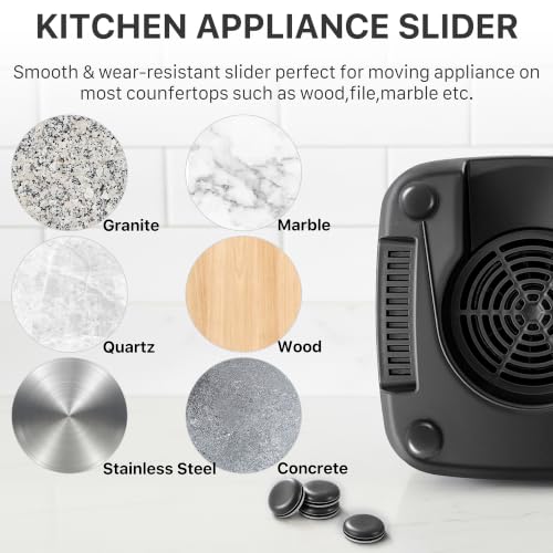 8PCS Appliance Sliders for Kitchen Black,Self-Adhesive Small Kitchen Appliance Slider Hacks Easy to MovIing & Space Saving Must Have Gadgets Mixer Accessories for countertop - size: 8Pcs-19mm-Black