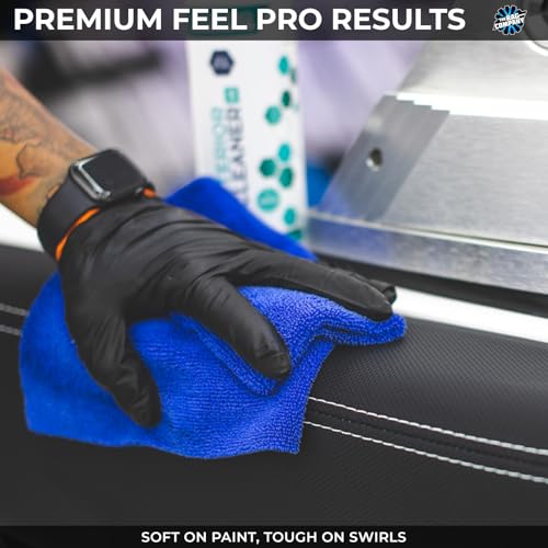 The Rag Company - Edgeless 365 Microfiber Towels (10-Pack) Premium 70/30 Blend, Professional Polishing, Wax Removal, Auto Detailing, 365gsm, 16in x 16n, Royal Blue - color: Blue