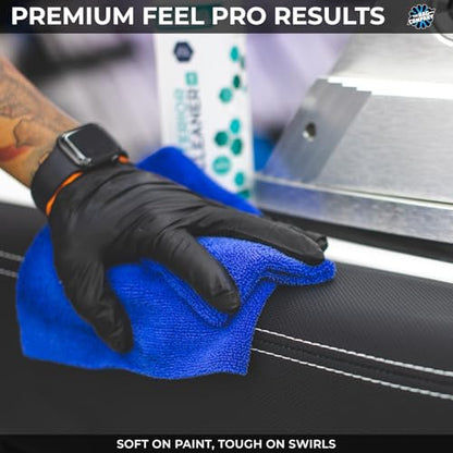 The Rag Company - Edgeless 365 Microfiber Towels (10-Pack) Premium 70/30 Blend, Professional Polishing, Wax Removal, Auto Detailing, 365gsm, 16in x 16n, Royal Blue - color: Blue
