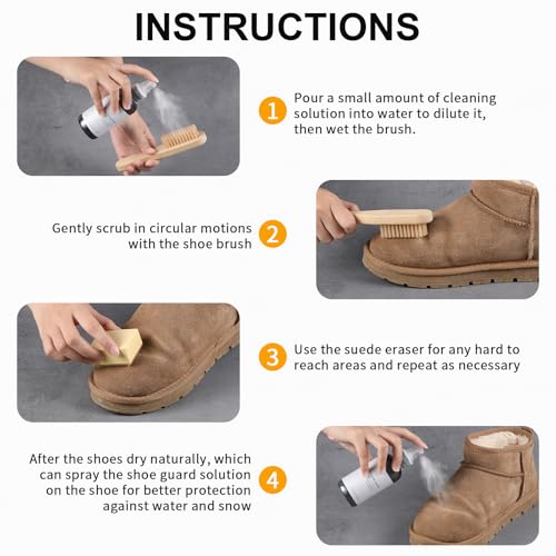 Shoe Cleaner Kit,Suede & Nubuck Shoe cleaning Kit,Shoe Waterproof Shoe Cleaner Shoe Protecter for Suede Shoes,Compatible with birkenstock,Shoe Care Kit for suede sandal,ugg care kit,suede cleaning kit