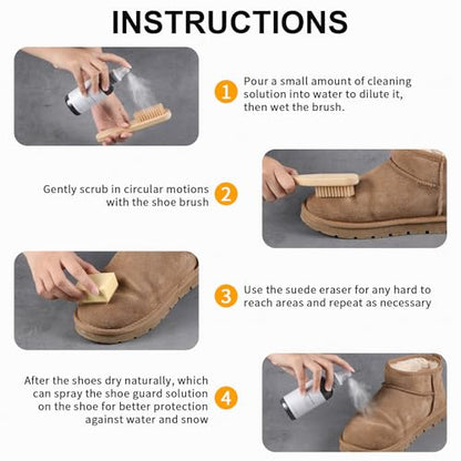 Shoe Cleaner Kit,Suede & Nubuck Shoe cleaning Kit,Shoe Waterproof Shoe Cleaner Shoe Protecter for Suede Shoes,Compatible with birkenstock,Shoe Care Kit for suede sandal,ugg care kit,suede cleaning kit
