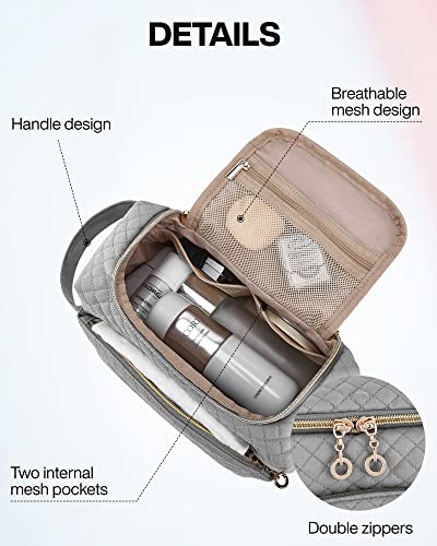 BAGSMART Toiletry Bag for women Travel Toiletry Bag with Large Opening,Travel Essential,Travel Bag for Toiletries Accessories,Black