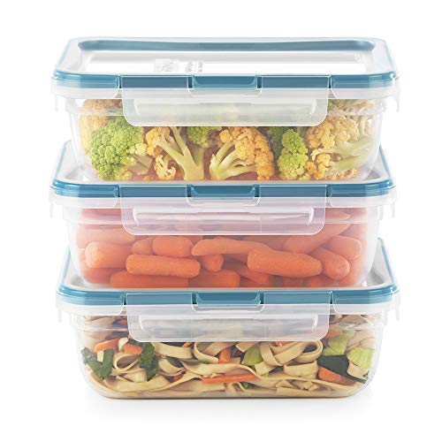 Snapware Food Storage Containers, Plastic, 8.5-Cup, Rectangular | Leakproof & Airtight | BPA-Free | Microwave & Dishwasher Safe | Pack of 6 - size: 6 Pack, style: 8.5 Cup