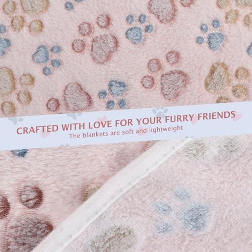 BVAGSS 6 Pack Small Dog Blanket, Super Soft Warm Pet Cover Blankets, Paw Print Puppy Fleece Flannel Blanket for Small Medium Dogs and Cats MW003 - color: Beige Paw, size: 6 Pack of 29.9x20.5 Inches