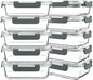 KOMUEE 10 Packs 30 oz Glass Meal Prep Containers,Glass Food Storage Containers with Lids,Airtight Lunch Bento Boxes,Microwave,Freezer and Dishwasher,Gray - color: Gray