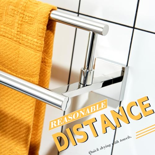 KOKOSIRI Towel Holder 24-Inch Bathroom Double Bath Towel Bars Kitchen Rack Wall Mounted Polished Chrome Stainless Steel B5009CH-L24 - color: Polished Chrome, size: 24-Inch