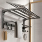 VOLPONE 24 Inch Towel Rack with Towel Bar Holder Foldable Large Towel Shelf with Movable Hooks Rustproof Widened Towel Storage Rack Wall Mount for Bathroom Lavatory Matte Grey - color: Matte Grey
