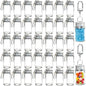 36 Pack 10ml Mini Glass Bottles with Aluminum Lids and Keychains, Tiny Wishing Jars for DIY Crafts, Wedding Favors, Home Decoration & Travel Gifts - size: 10ml-36Pcs