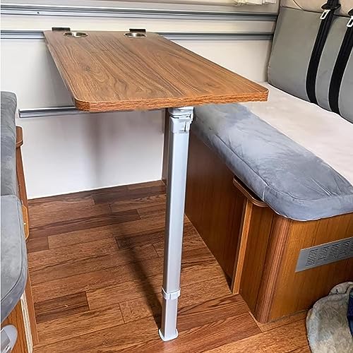 Rv Dinette Table, Folding Wall Table, Fold Down Table, White Adjustable Steel Brackets, for Rv, Home Office, Bedroom or Kitchen (Wood Grain 39x79cm/15x31in)