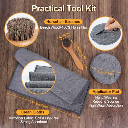 Nuroon Leather Boots Care Kit- Leather Cleaner Boots Shoes Cleaning Kit, Saddle Soap,Mink Oil and Wax Waterproofer - style: 4 Pieces