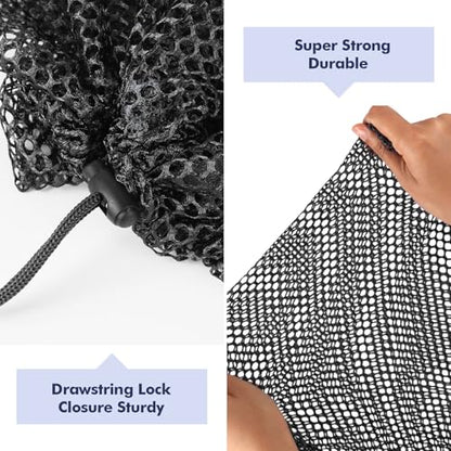 3Pcs Mesh Laundry Bags Washing Machine Mesh Wash Bags Jumbo for Delicates Clothes,Bed Linen,Toys with Drawstring Closure Sturdy (3 XXLarge 28 x 26 Inches,Black) - color: Black, size: Jumbo 3 pcs
