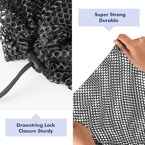 4Pcs Mesh Laundry Bags Washing Machine Mesh Wash Bags Jumbo for Delicates Clothes,Bed Linen,Toys with Drawstring Closure Sturdy (Black, Pack 4 Pcs) - color: Black, size: Pack 4 Pcs