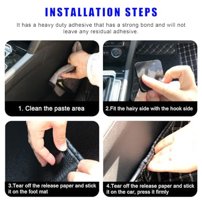 Dickno 30 PCS Hook and Loop Mounting Strips with Adhesive, 2"2" Heavy Duty Tape, Multi-Purpose Carpet Rug Fastener Mounting Tape for Power Strip, Car Sun Visor, Floor Mat - color: 30 PCS