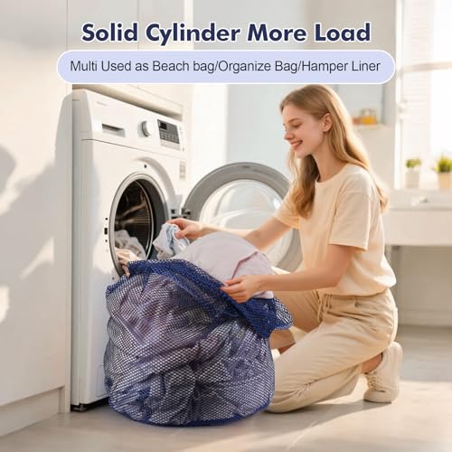 3Pcs Mesh Laundry Bags Washing Machine Mesh Wash Bags Jumbo for Delicates Clothes,Bed Linen,Toys with Drawstring Closure Sturdy(3 XXLarge 28 x 26 Inches, Blue) - color: Blue, size: Jumbo 3 pcs