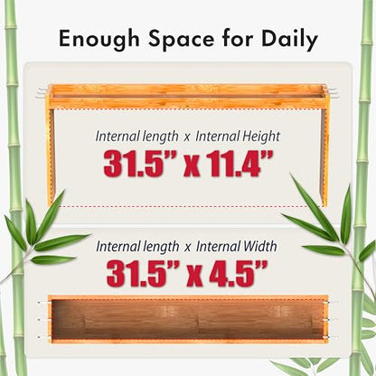 Mount Walker Bamboo Over the Stove Spice Rack, Stove Shelf with 6 Hooks for Back of Stove, 31.5" Kitchen Counter Shelf, Heat-Resistant, Kitchen Countertop Shelf for Spice Organization - color: Bamboo