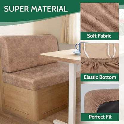 FUANGUI RV Dinette Cushion Covers Stretch Camper Cushion Cover Booth Seats Replacement RV Cushion Covers Washable Sofa Furniture Protector - color: Crackle-camel