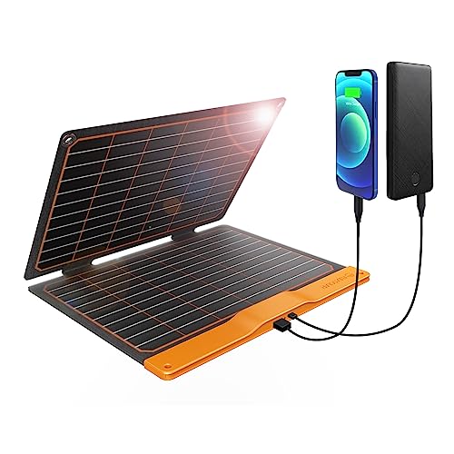20W Small Solar Panel Charger 5V USB-A USB-C Foldable Portable Lightweight ETFE Power Emergency Panel IP67 Waterproof Hiking Camping Backpacking for Phones Tablets Power Bank - color: 20W