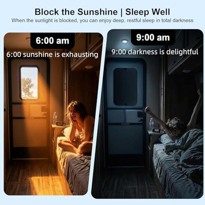 RV Door Window Shade Cover 16"x25" - Foldable UV Blocking & Privacy Blackout Shield with Hook-Loop Fastener, Waterproof Camper Trailer Motorhome Accessories - size: 16"x25"