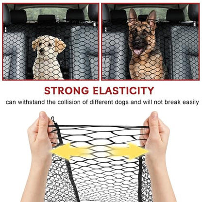 vvag Universal Adjustable Dog Car Barrier for SUVs Trucks,Easy-Install Mesh Pet Divider & Backseat Safety Net for Travel