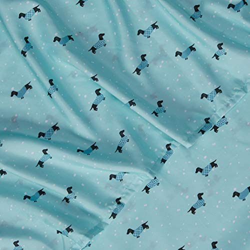 Intelligent Design Microfiber Cozy Bed Sheet Set, Modern All Season Bedding & Pillowcases, Premium 14" Elastic Pocket Fits up to 16" Mattress, Twin XL Aqua Dogs, 3 Piece - color: Aqua Dogs, size: Twin XL