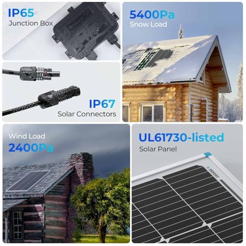 Renogy 100W 12V Solar Panel Starter Kit, 100 Watt Monocrystalline Solar Panel, 30A LCD PWM Charger Controller, Adaptor Kit, Tray Cables, Z Brackets for RV, Camper, and Other Off Grid Applications - size: 100W Panel+PWM 30A Controller