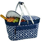 Picnic at Ascot Patented Insulated Folding Picnic Basket Cooler- Designed & Quality Approved in the USA - color: Trellis Blue