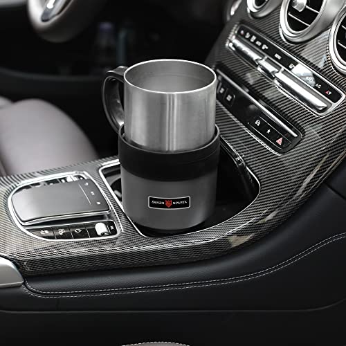 Seven Sparta Car Cup Holder Expander with Adjustable Base, Compatible with Hydro Flasks 32/40 Ounce, Compatible with Yeti Ramblers 20/26/30 Ounce, Other Bottles in 3.4"-3.8"(Silver Gray) - color: Silver, size: Medium*1