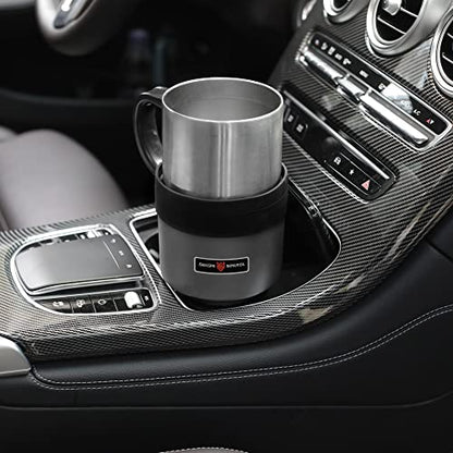 Seven Sparta Car Cup Holder Expander with Adjustable Base, Compatible with Hydro Flasks 32/40 Ounce, Compatible with Yeti Ramblers 20/26/30 Ounce, Other Bottles in 3.4"-3.8"(Silver Gray) - color: Silver, size: Medium*1