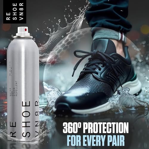 RESHOEVN8R Shoe Protector Spray - Rain and Stain - (6.5oz) - Waterproof Spray for Shoes, Quick-Drying, No Chemicals, Sneakers, Suede, Canvas, Light Leather, White Shoe - Long Lasting Protector