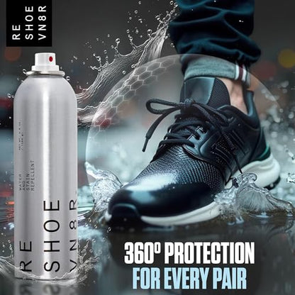 RESHOEVN8R Shoe Protector Spray - Rain and Stain - (6.5oz) - Waterproof Spray for Shoes, Quick-Drying, No Chemicals, Sneakers, Suede, Canvas, Light Leather, White Shoe - Long Lasting Protector