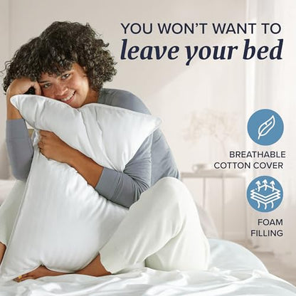 Beckham Hotel Collection Shredded Memory Foam Pillow 2-Pack Queen | Adjustable Fill Cooling Bed Pillows for Side, Back & Stomach Sleepers - size: Queen (Adjustable Foam)
