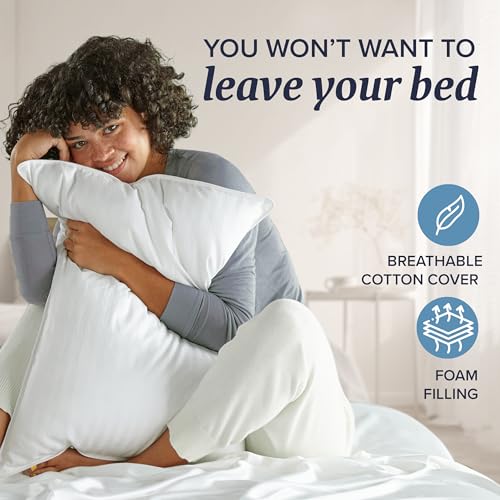Beckham Hotel Collection King Size Memory Foam (Adjustable Fill) Bed Pillows Set of 2 - Cooling Shredded Foam Pillow for Back, Stomach or Side Sleepers (Pack of 2) - size: King (Adjustable Foam, Pack of 2)