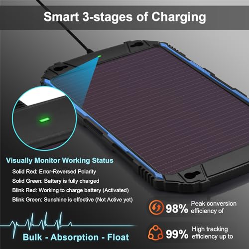 SUNER POWER Waterproof 5W 12V Solar Battery Charger & Maintainer Pro, Built-in UltraSmart MPPT Charge Controller, 5 Watt Solar Panel Trickle Charging Kits for Car Automotive Boat Marine RV Trailer - size: BC-5W Pro