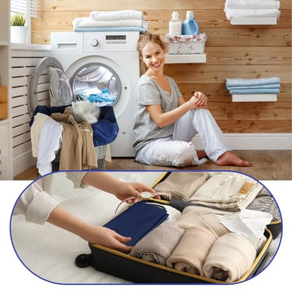 Woanger 12 Pack 28 x 45 Inch Extra Large Laundry Bags Bulk Washable Travel Laundry Bag with Drawstring Closure Large Dirty Clothes Organizer for College Dorm Home Hotel Camping(Navy Blue) - color: Navy Blue