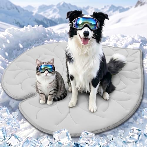 Vagascape Dog Cooling Mat, Washable Pet Cooling Mat, 35" x 33" Thick & Durable Large Cooling Mat for Dogs, Portable Foldable Premium Cooling Pad for Indoor, Outdoor, Travel, Camping, Patio and Beach - color: Grey, size: Medium