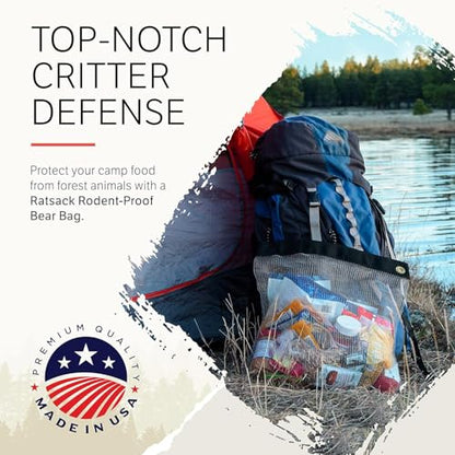 RATSACK The Ultralight Camping Bundle- Rodent Proof Dry Bag for Backpacking - Bear Bag Food Storage for Camping with Coghlans Odor Proof & Waterproof Bag, Survival Utility Rope and Carabiner (Large) - size: Large